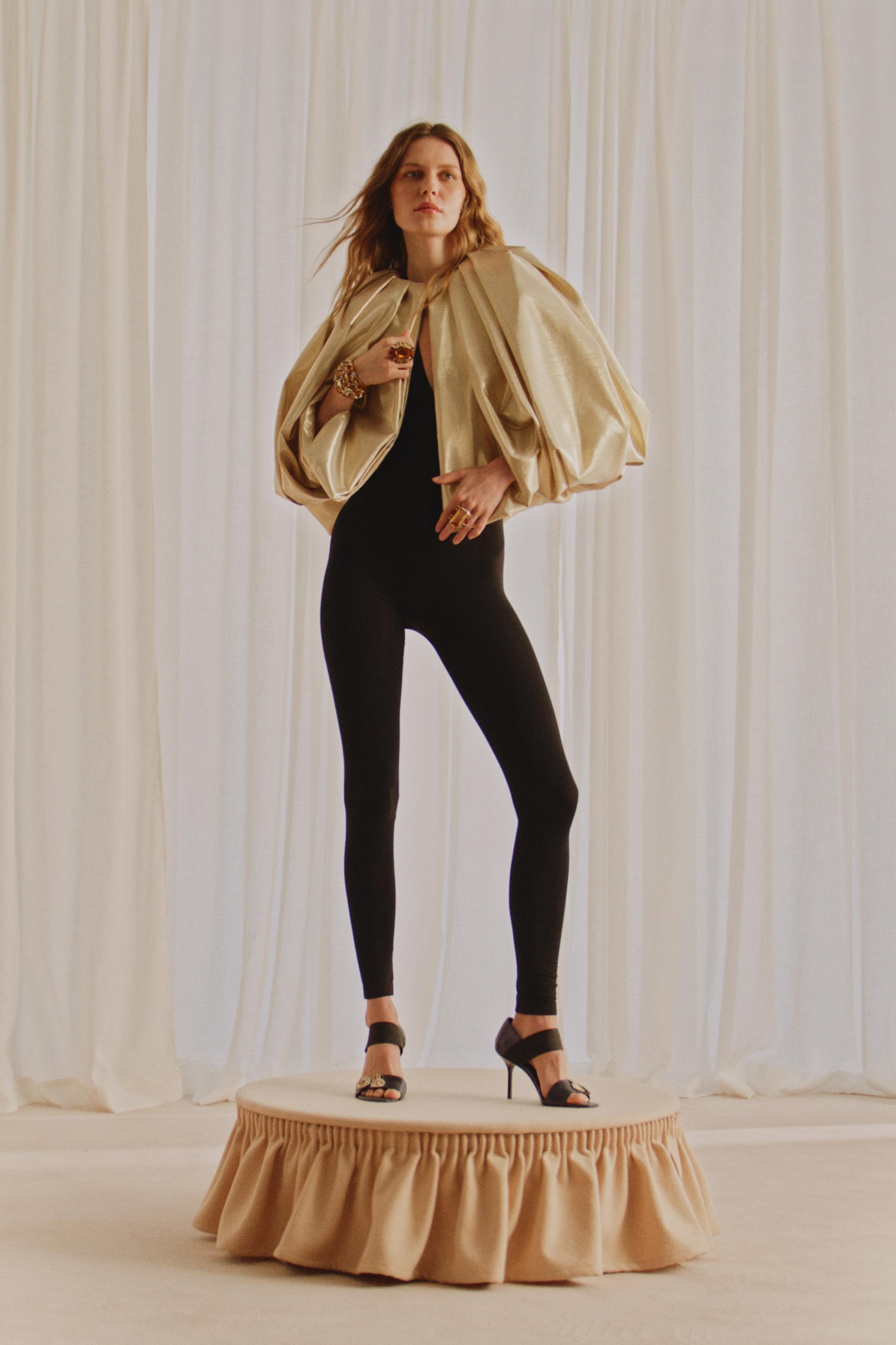 MARISA BERENSON X ZARA SEAMLESS HALTER JUMPSUIT — Black