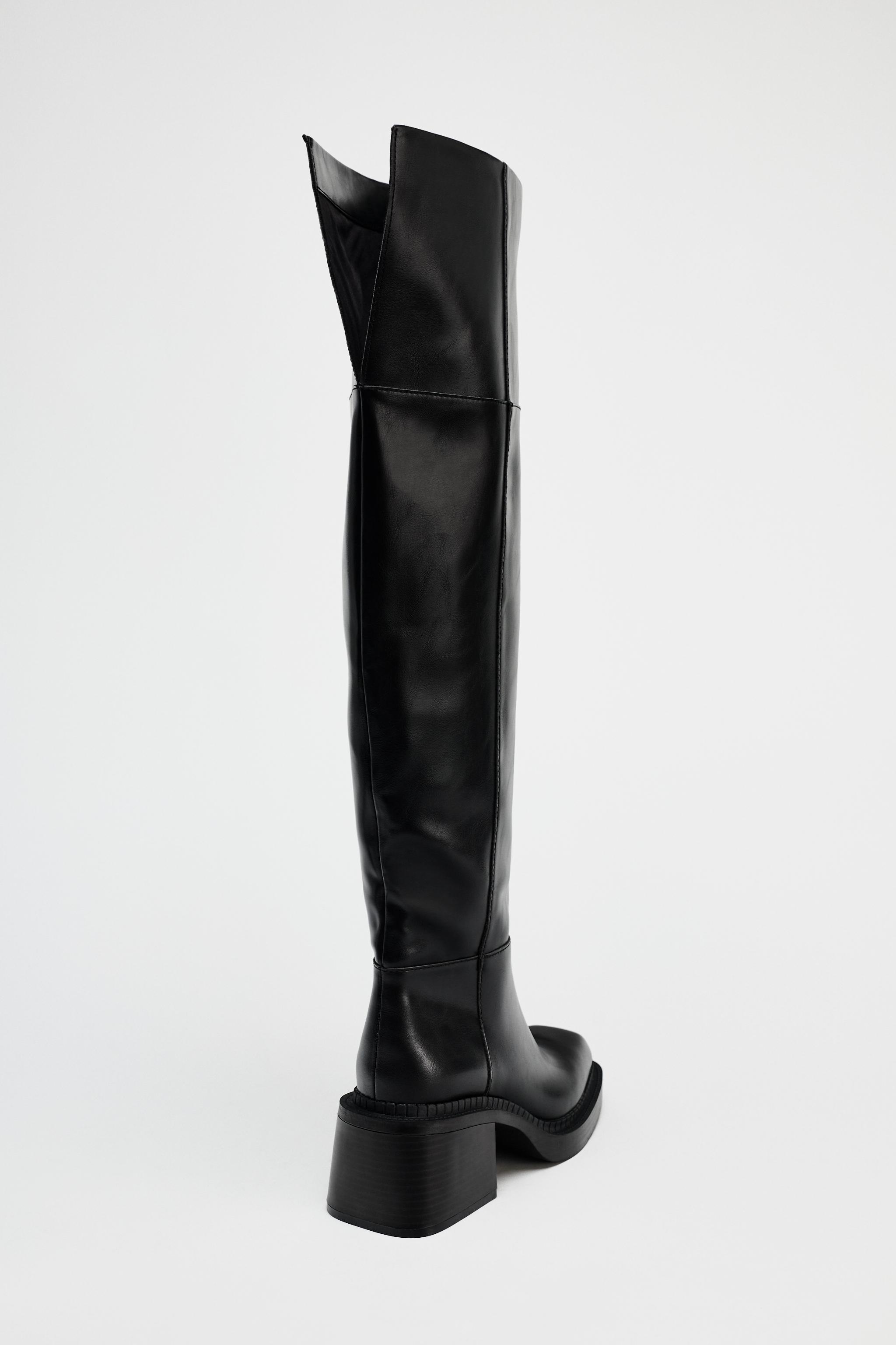 SQUARE TOE XL BOOTS - Black | ZARA United States