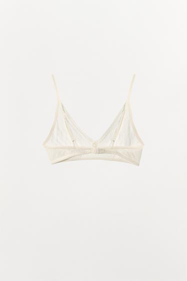 CHUNKY KNIT BRALETTE WITH BOW - Oyster-white by Zara - Image 5