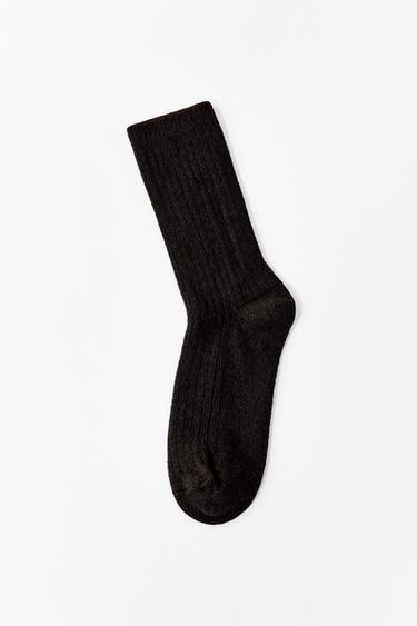PLAIN WOOL SOCKS - Chocolate by Zara