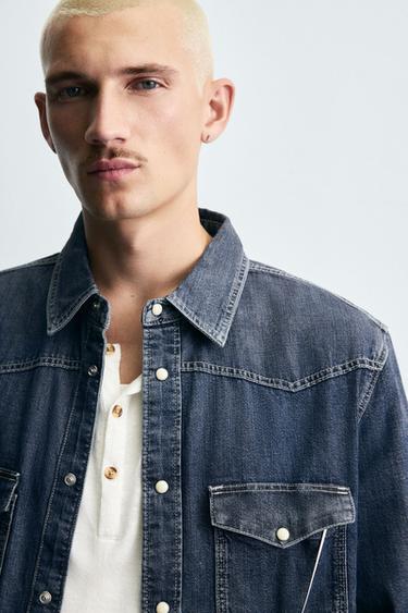 WESTERN DENIM SHIRT - Blue by Zara - Image 5