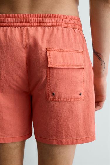 MAILLOT DE BAIN TEXTURÉ MI-LONG - Corail de Zara - Image 6