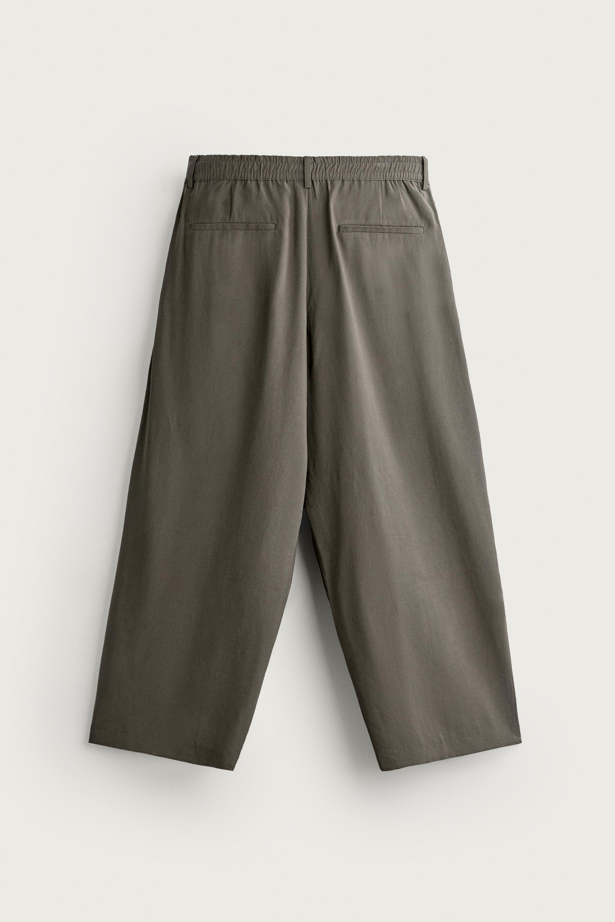 Zara PİLİLİ RELAXED FIT PANTOLON görsel 7
