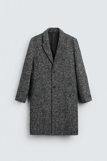 TEXTURED BUTTONED COAT - Black by Zara