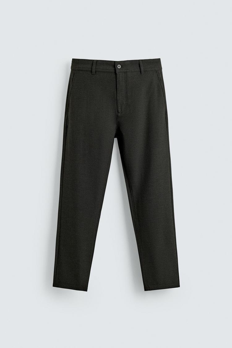 ZARA COMFORT TEXTURED CHINO TROUSERS