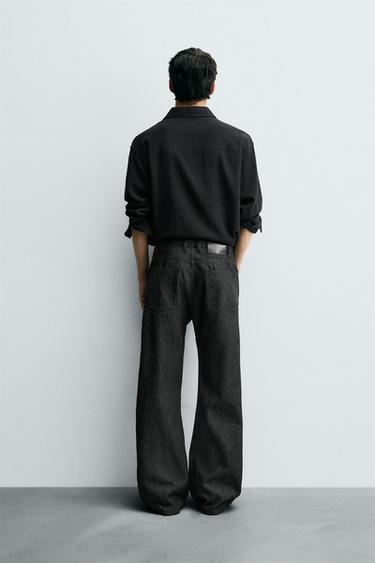 Zara RELAXED FLARE FIT JEANS - Black