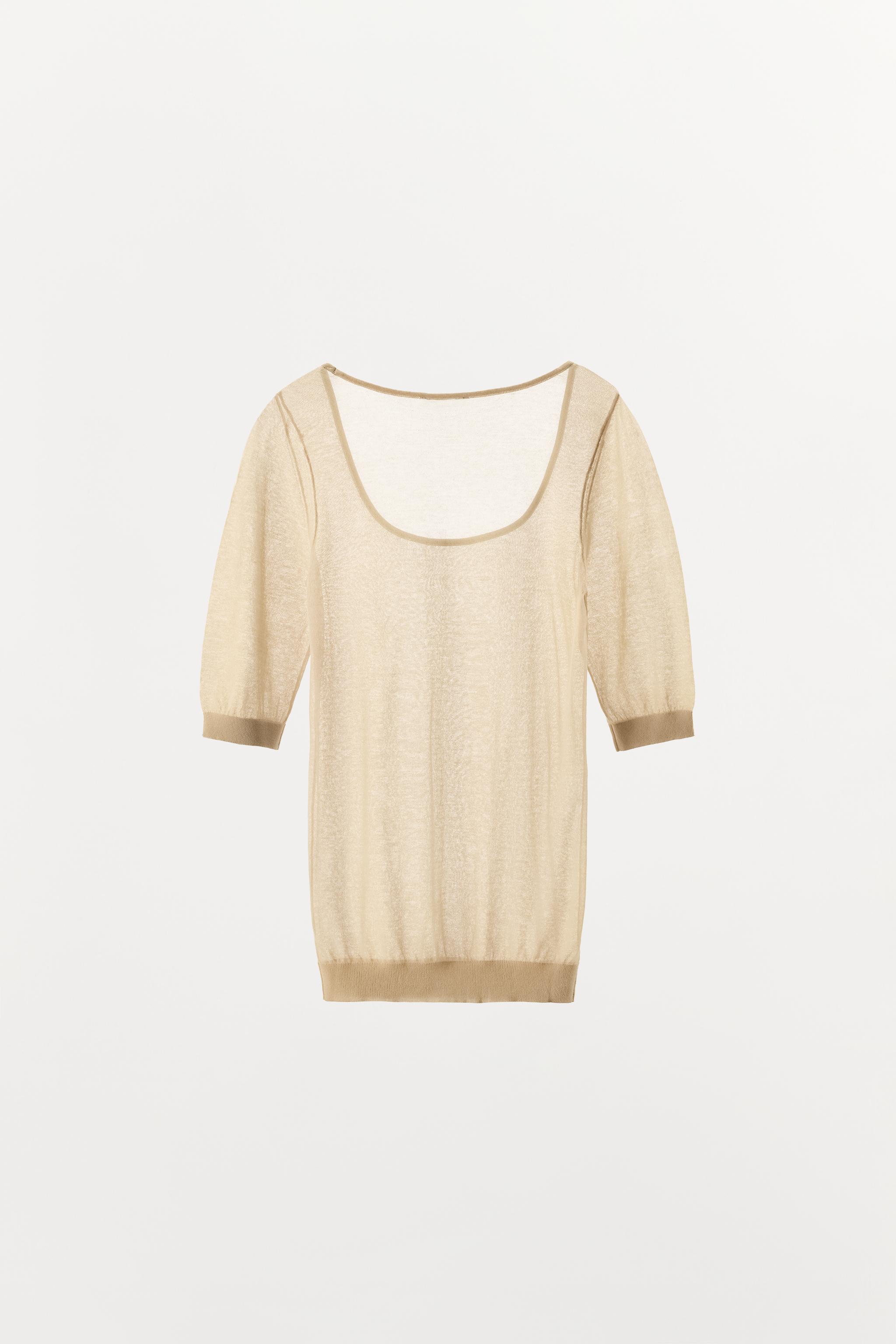 FINE GAUGE KNIT TOP - Ecru | ZARA United States