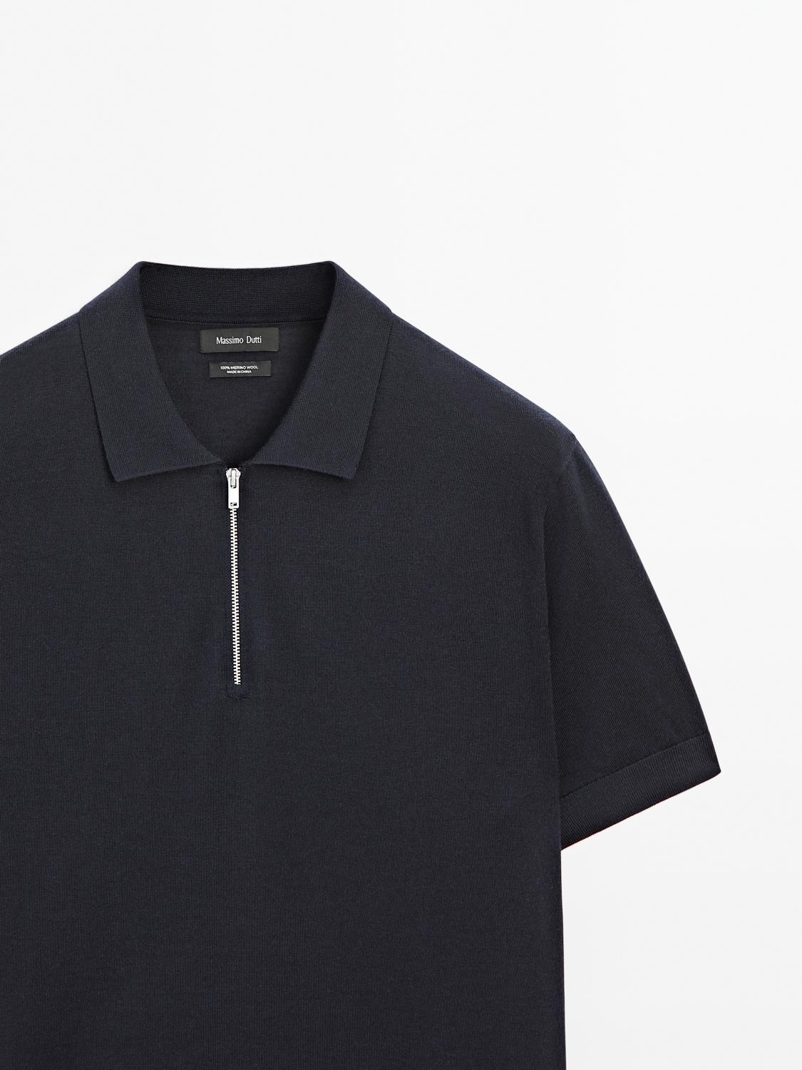 Polo en maille à col zippé