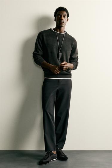 COMFORT REGULAR FIT TECHNICAL TROUSERS - Black by Zara