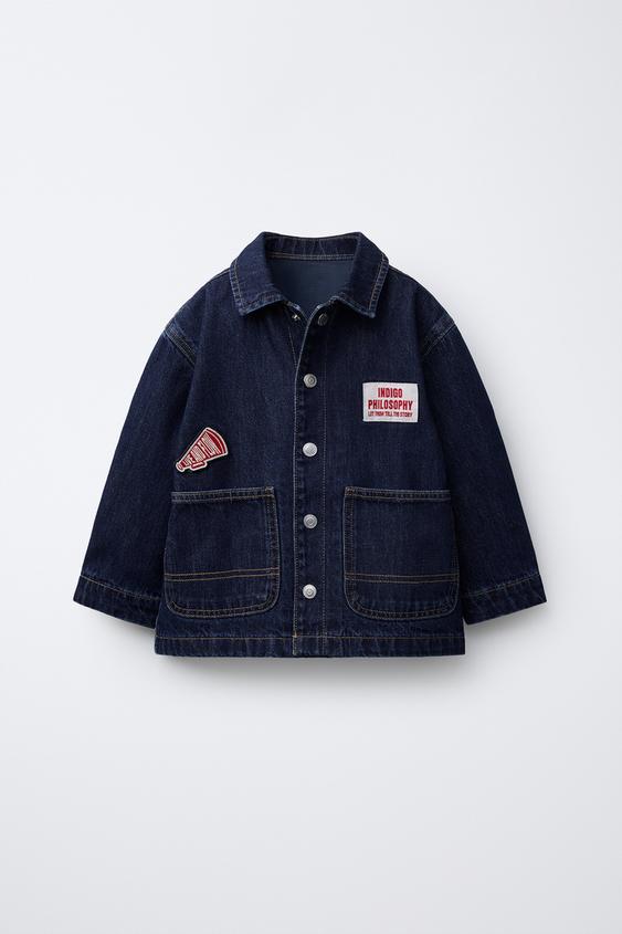 CAZADORA DENIM PARCHES - Azul de Zara - Imagen 0