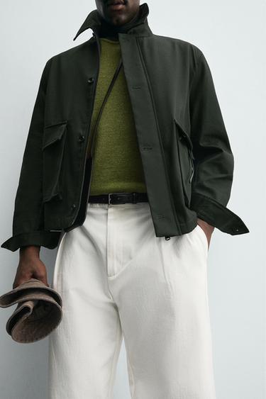 REGULAR FIT JACKET WITH POCKETS - Dark green by Zara - Image 4