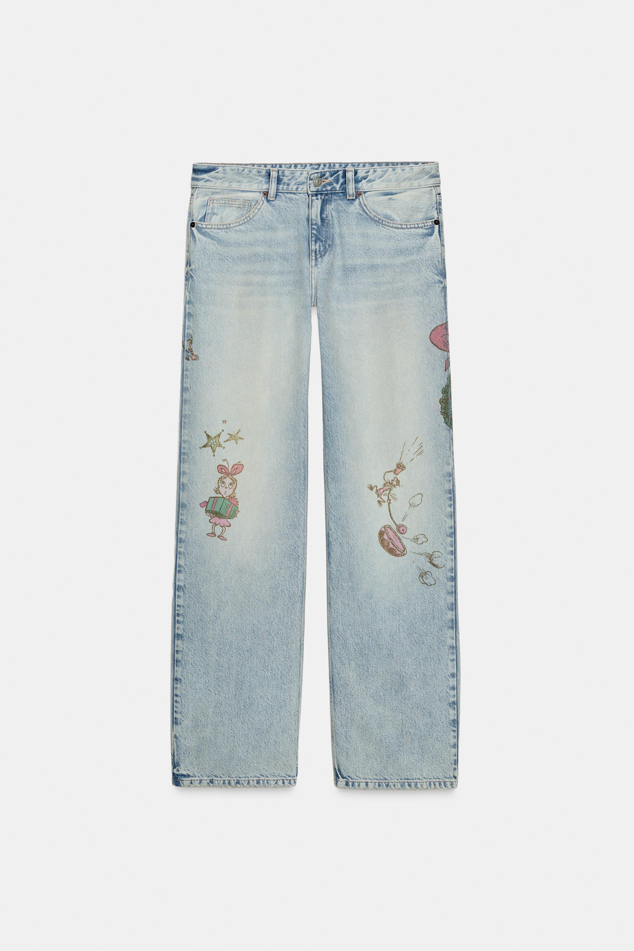 TRF GRINCH™ PRINT LOW-RISE JEANS