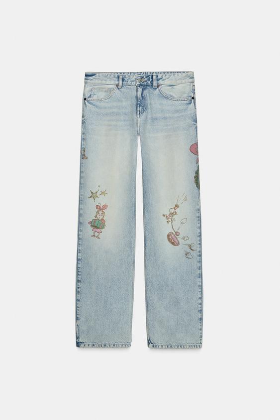 TRF GRINCH™ PRINT LOW-RISE JEANS