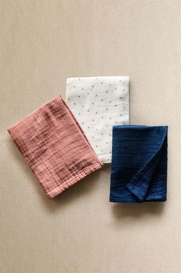 SET OF BABY MUSLIN CLOTHS - Ecru by Zara