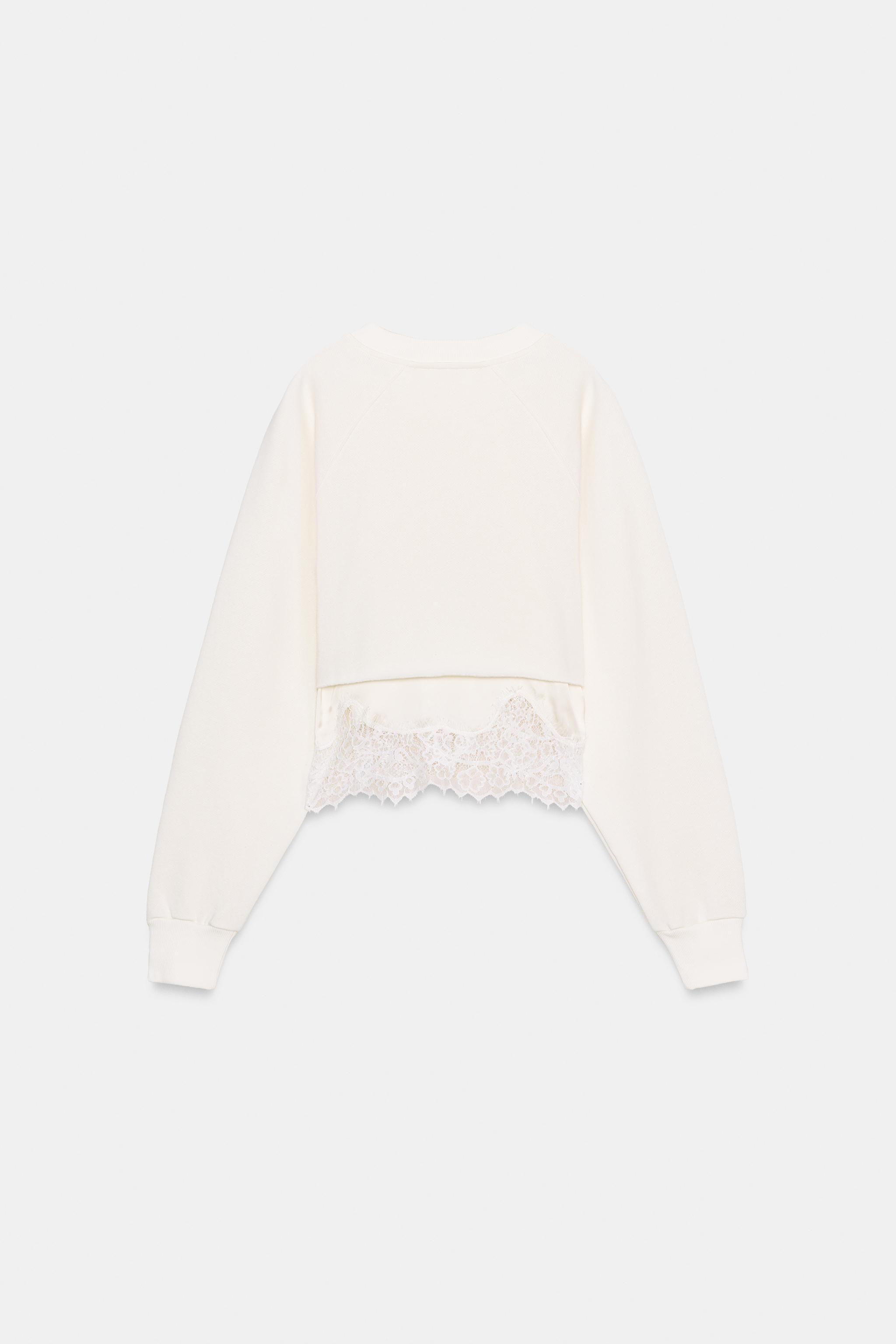 SWEAT CROP DENTELLE BIMATIÈRE