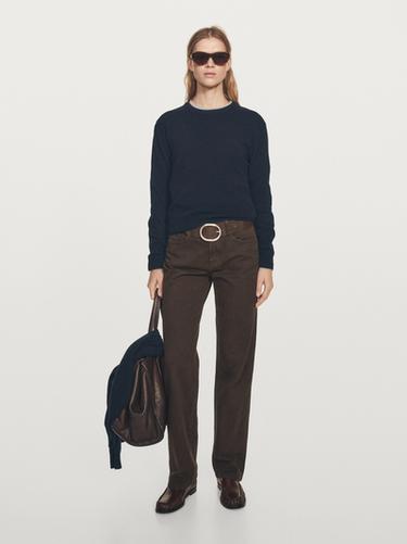 Zara Wool blend crew neck knit sweater - Navy blue