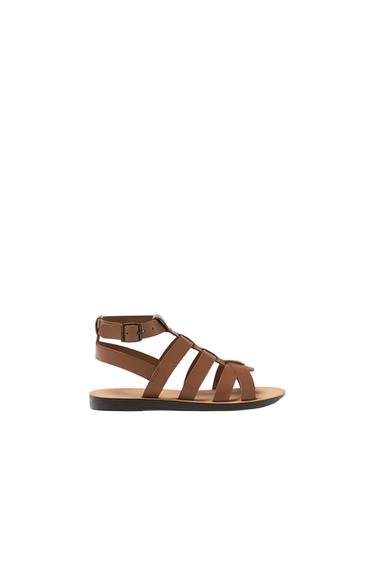 KIDS/ LEATHER SANDALS WITH STRAPS