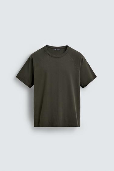 LIGHTWEIGHT RAGLAN T-SHIRT - Dark khaki by Zara