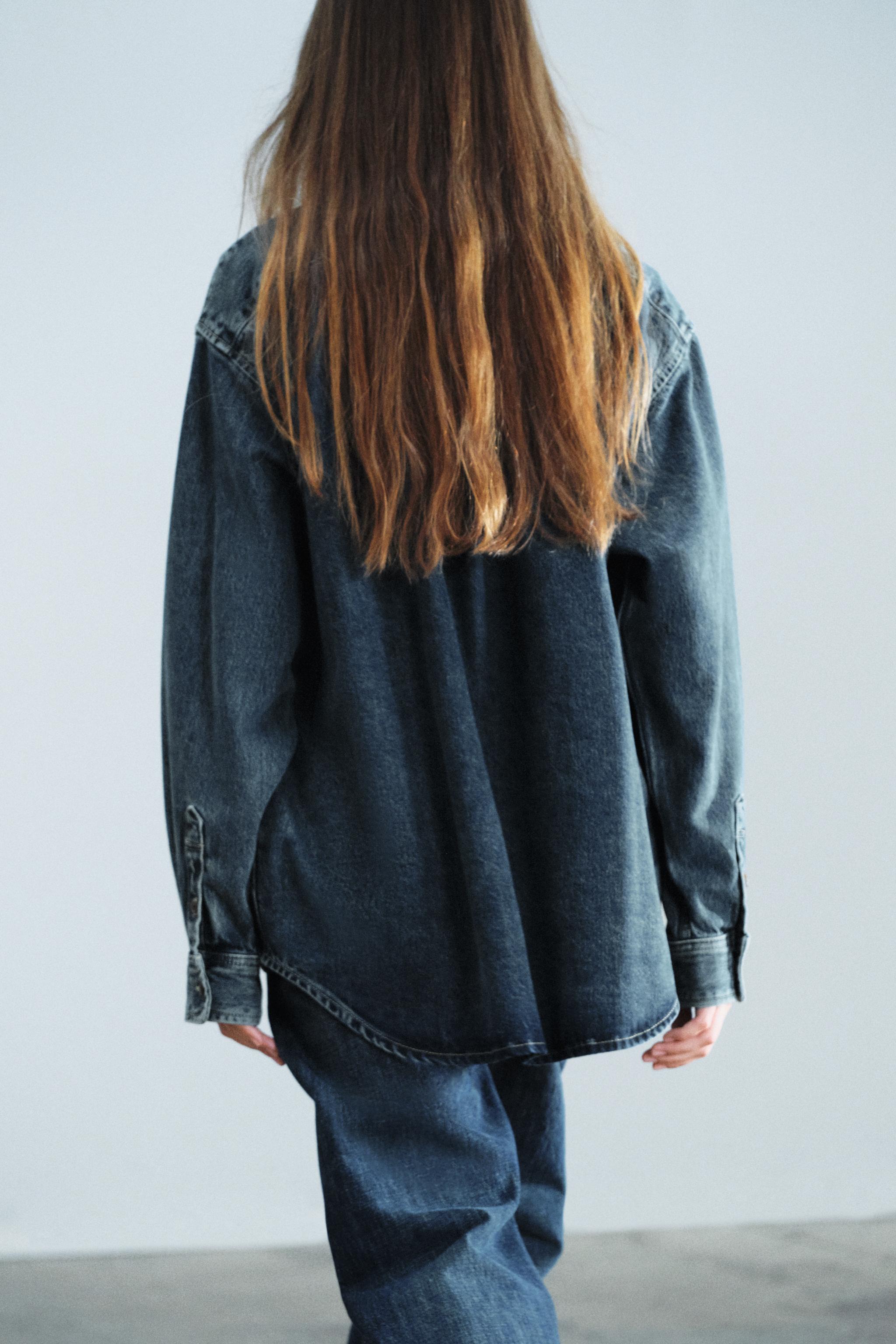Zara ZW COLLECTION DENIM GÖMLEK görsel 3