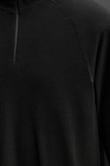 ZIP-UP T-SHIRT - Black by Zara - Image 7