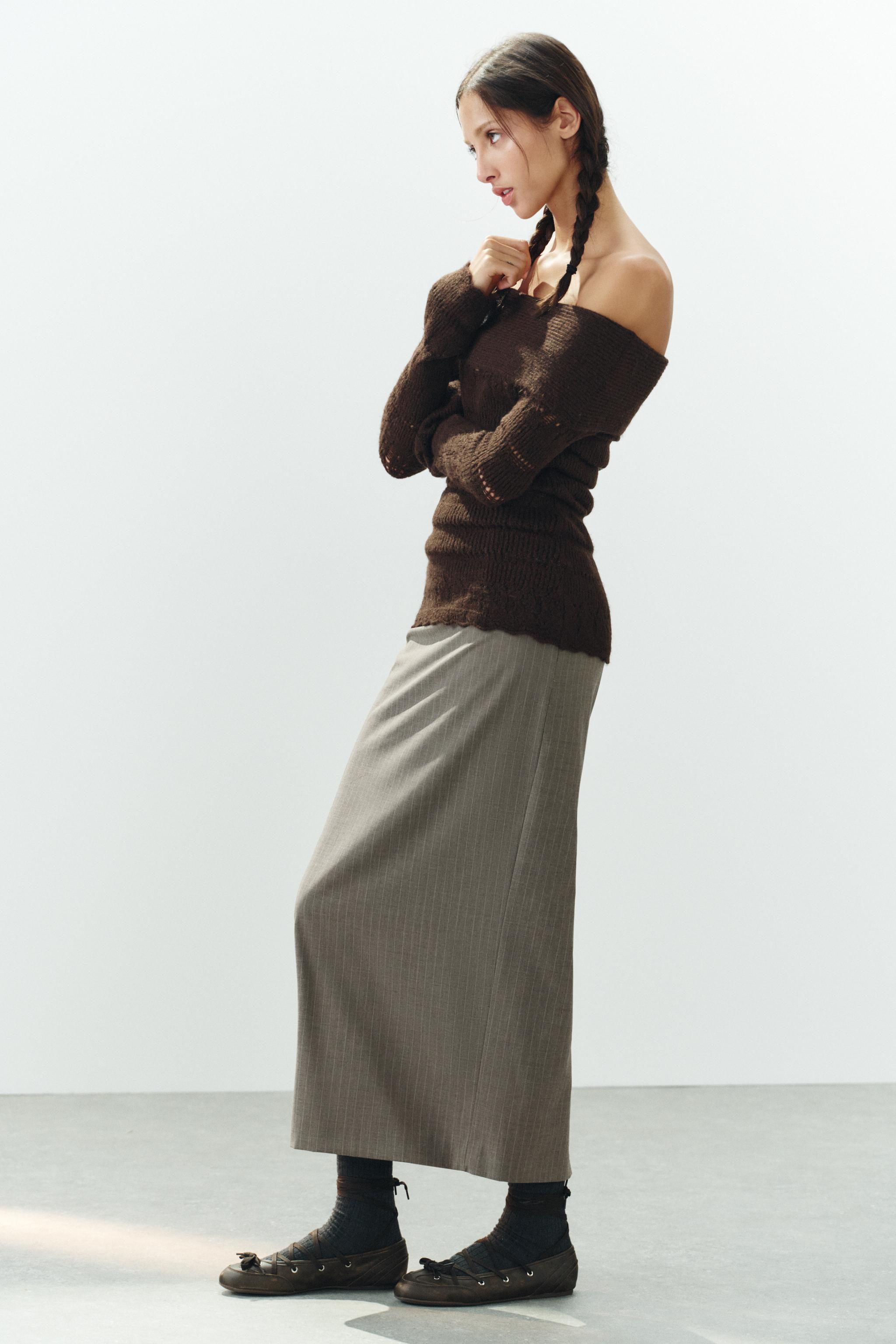 OFF-THE-SHOULDER OPENWORK JUMPER