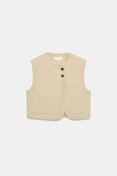 CHALECO BOTONES - Beige de Zara - Imagen 0