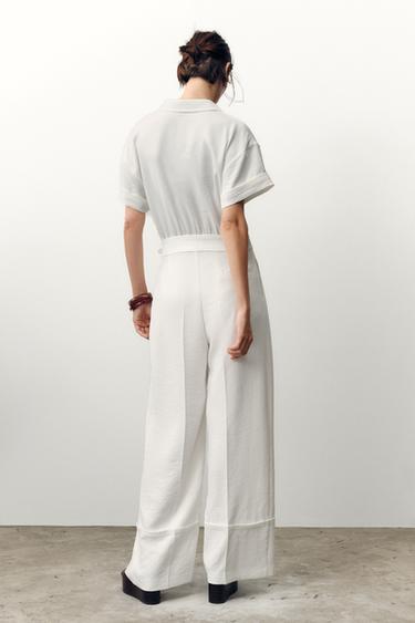 COMBINAISON LONGUE CRÊPE - Blanc cassé de Zara - Image 5