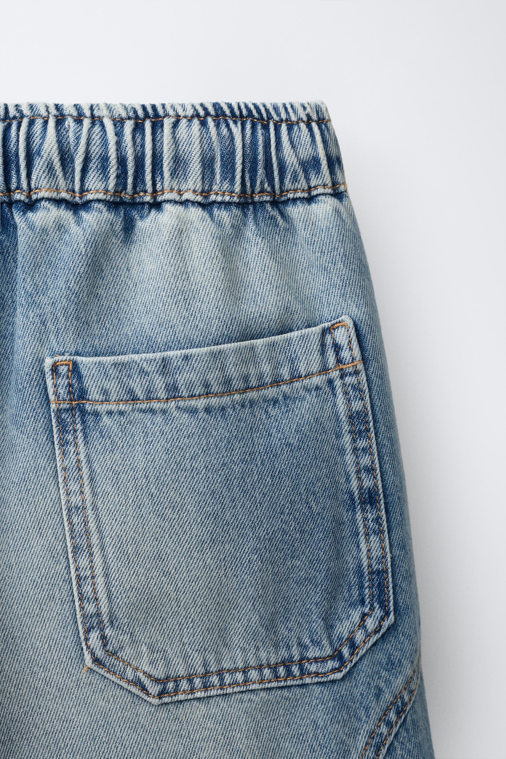 Детские шорты Zara BARREL-FIT DENIM SHORTS — фото 4