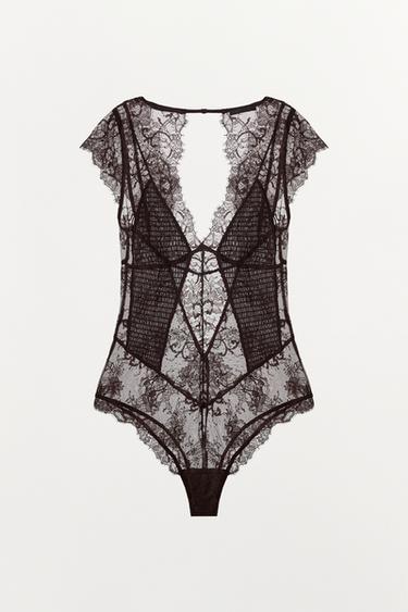 BODY BIMATIÈRE EN DENTELLE - Grenat de Zara - Image 8