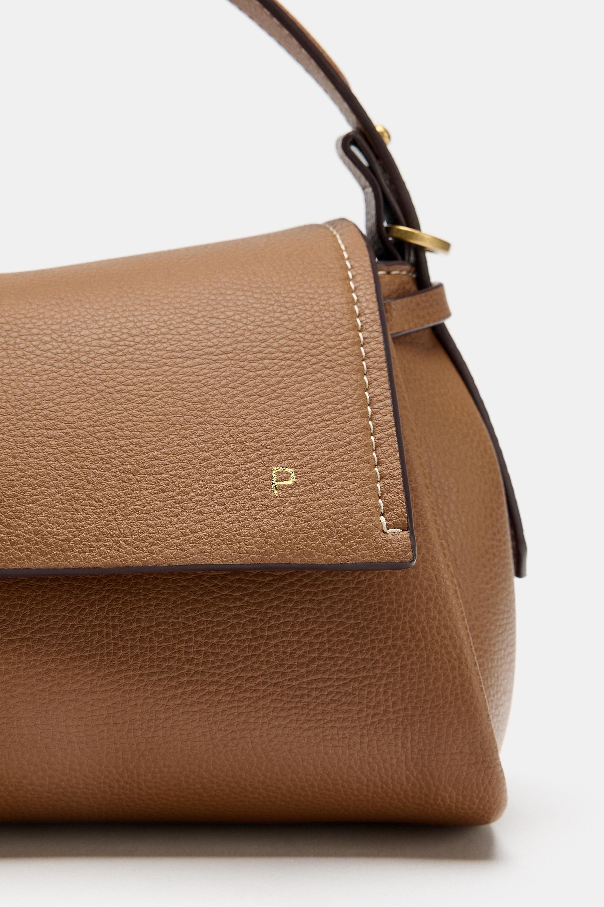 TOPSTITCHED HANDBAG - Dark tan | ZARA United States