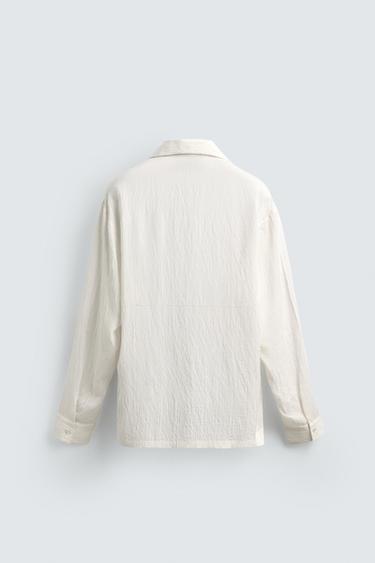 FLUID RELAXED FIT TEXTURED SHIRT - White by Zara - Image 7