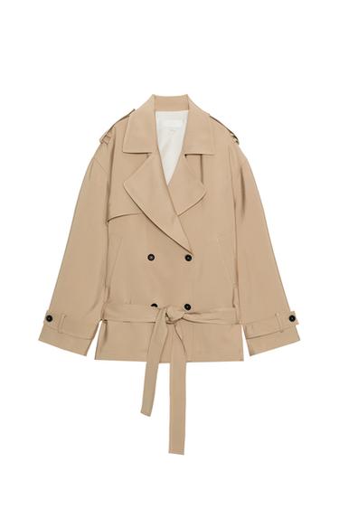 TRENCHJACKE MIT GÜRTEL - Kamel farben von Zara