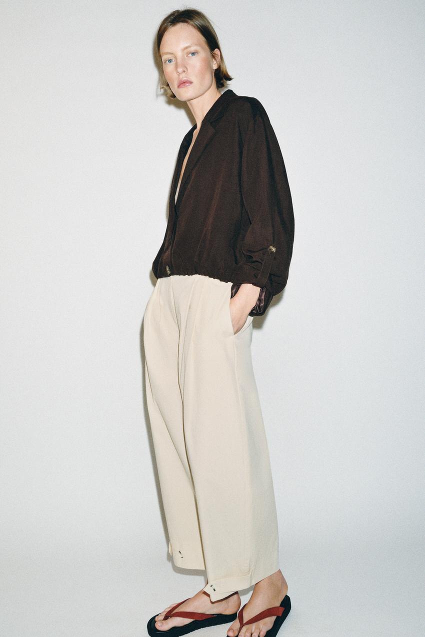 クロップド丈ジャケット - ブラウン | ZARA Japan / 日本