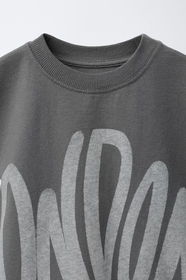 GRAFFITI PRINT T-SHIRT - Anthracite grey by Zara - Image 2