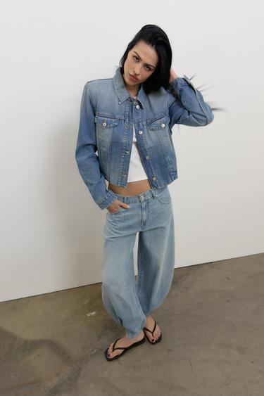 CAZADORA DENIM TRF HOMBRERAS - Azul de Zara