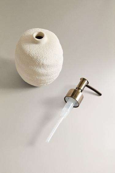 TEXTURED CERAMIC SOAP DISPENSER - Ecru by Zara - Image 2