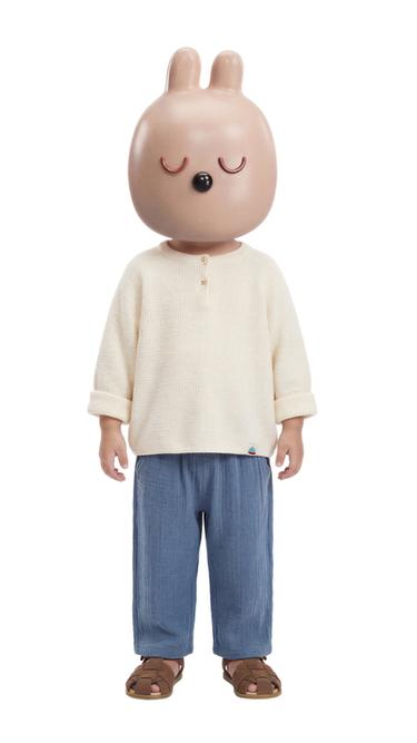 PURL KNIT HENLEY JUMPER - Ecru by Zara