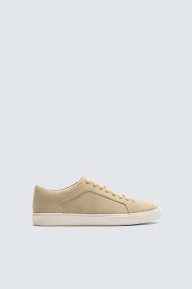 LEATHER TRAINERS - Beige by Zara