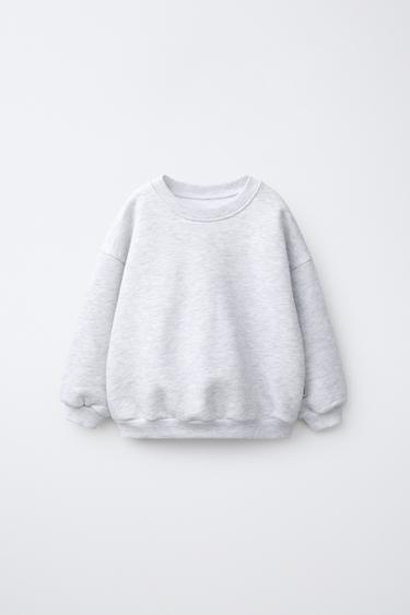PLAIN PLUSH SWEATSHIRT - Grey marl by Zara