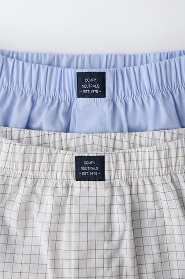 8-14 YEARS/ 2-PACK OF POPLIN BOXERS - Blue by Zara - Image 1