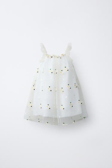 VESTIDO TUL FLORES - Blanco roto de Zara - Imagen 0