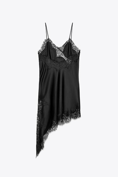 ROBE ASYMÉTRIQUE EN DENTELLE ZW COLLECTION - Noir de Zara - Image 5