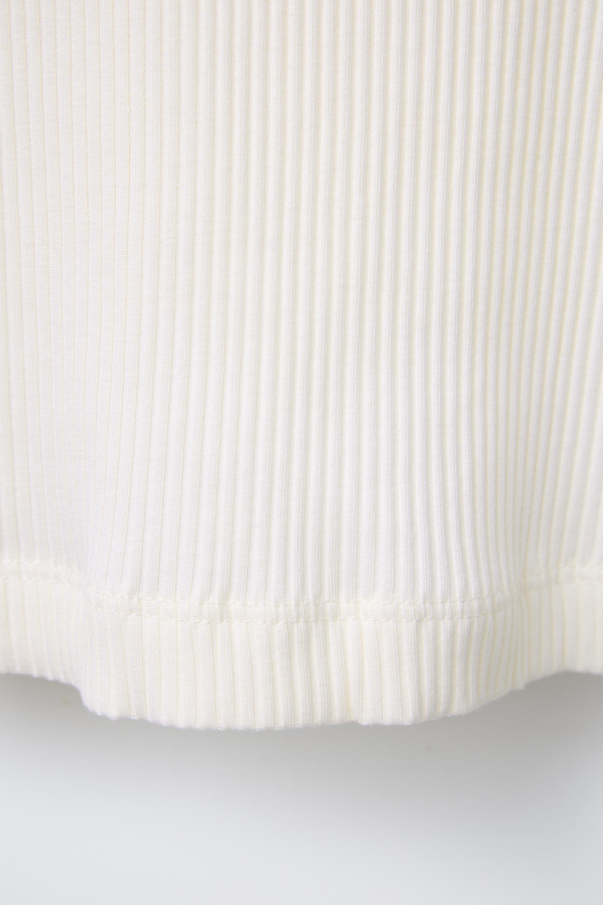 RUFFLED RIBBED SHIRT - Dark camel | ZARA United States