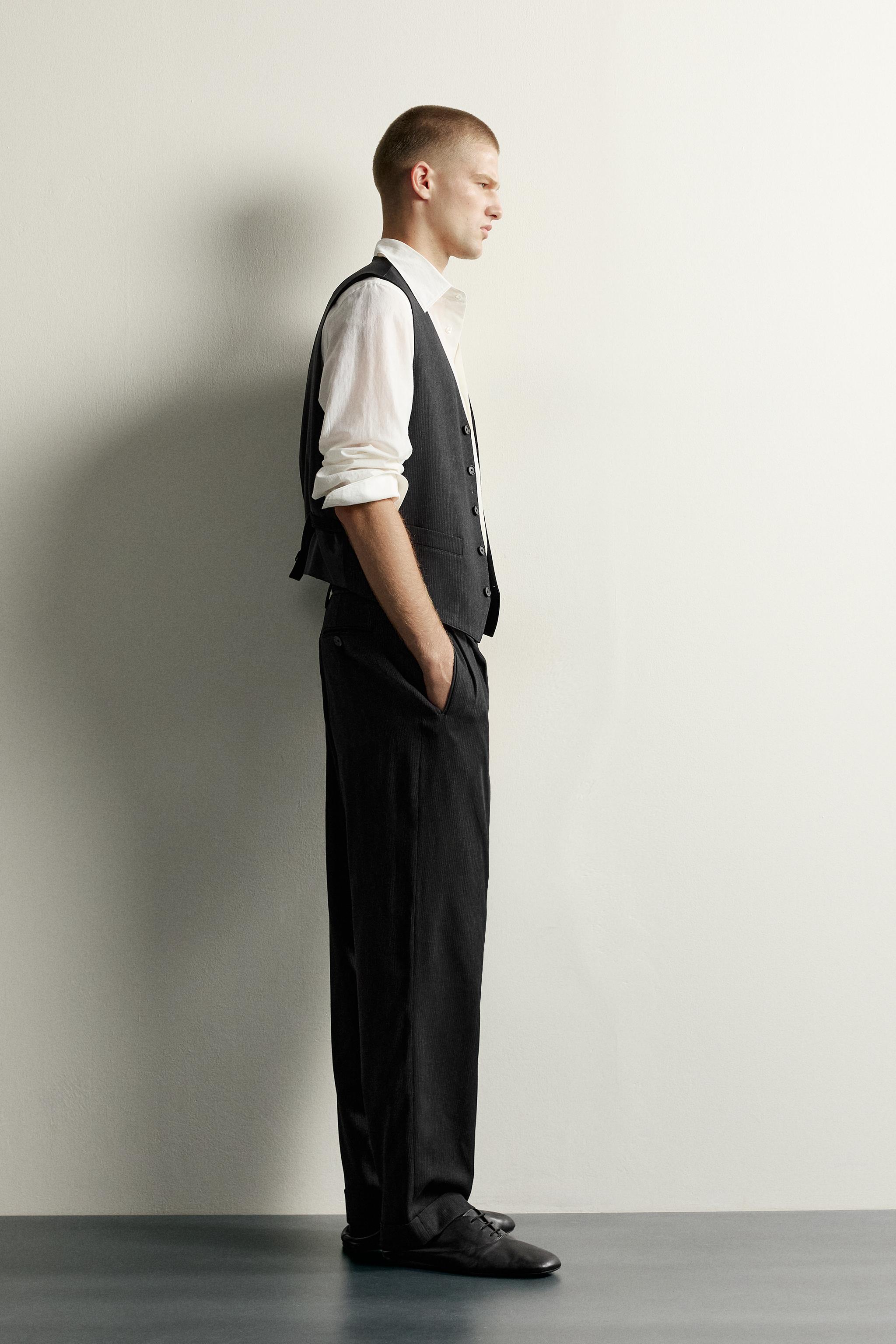 STRIPED SUIT VEST