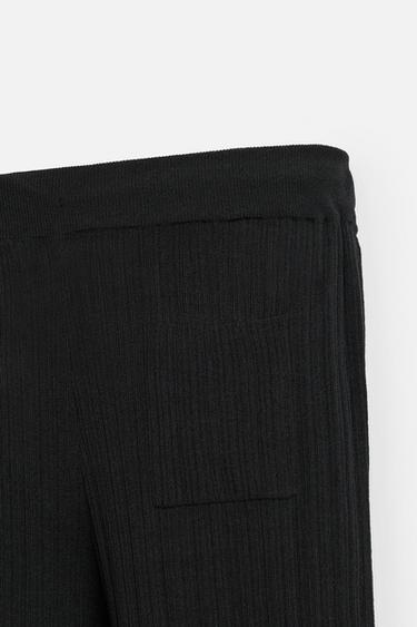 PANTALON EN MAILLE STRUCTURÉE - Noir de Zara - Image 8