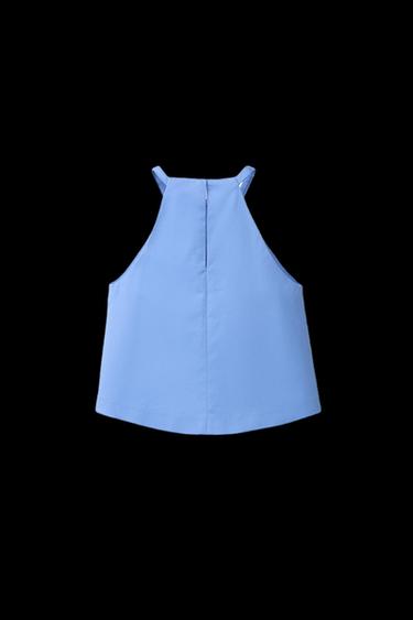TOP MIT SCHLEIFEN - Blau von Zara