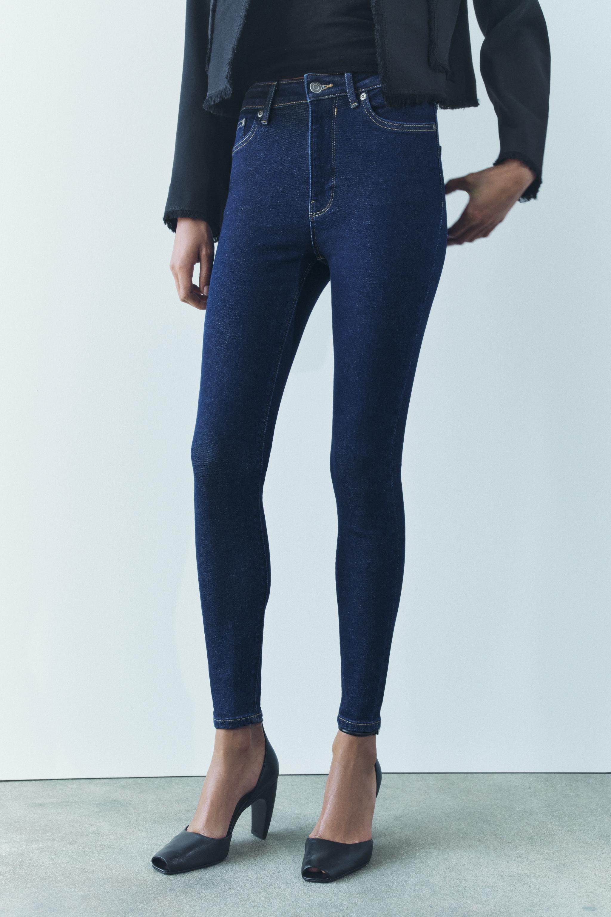 HIGH WAIST SKINNY JEANS ZW COLLECTION Blue ZARA United States