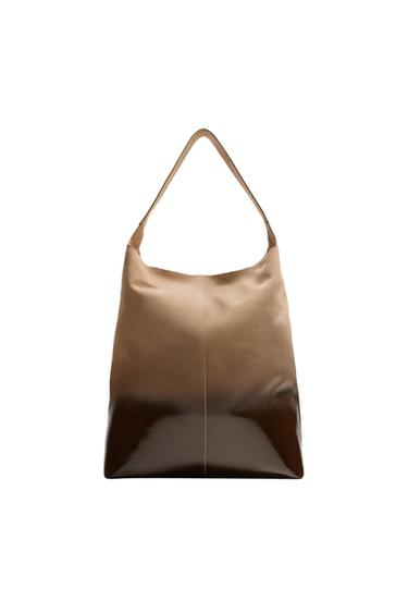 LACQUERED LEATHER SHOPPER BAG
