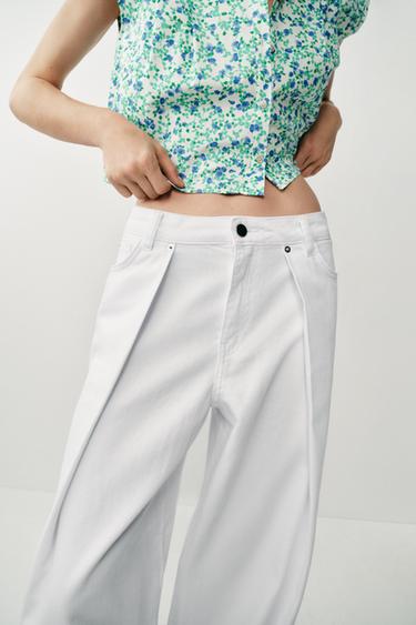 Z1975 BARREL WIDE-LEG MID-WAIST JEANS - White by Zara - Image 3