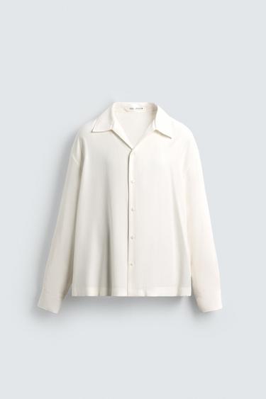 ΡΕΥΣΤΟ ΠΟΥΚΑΜΙΣΟ RELAXED FIT - Λευκό του Zara